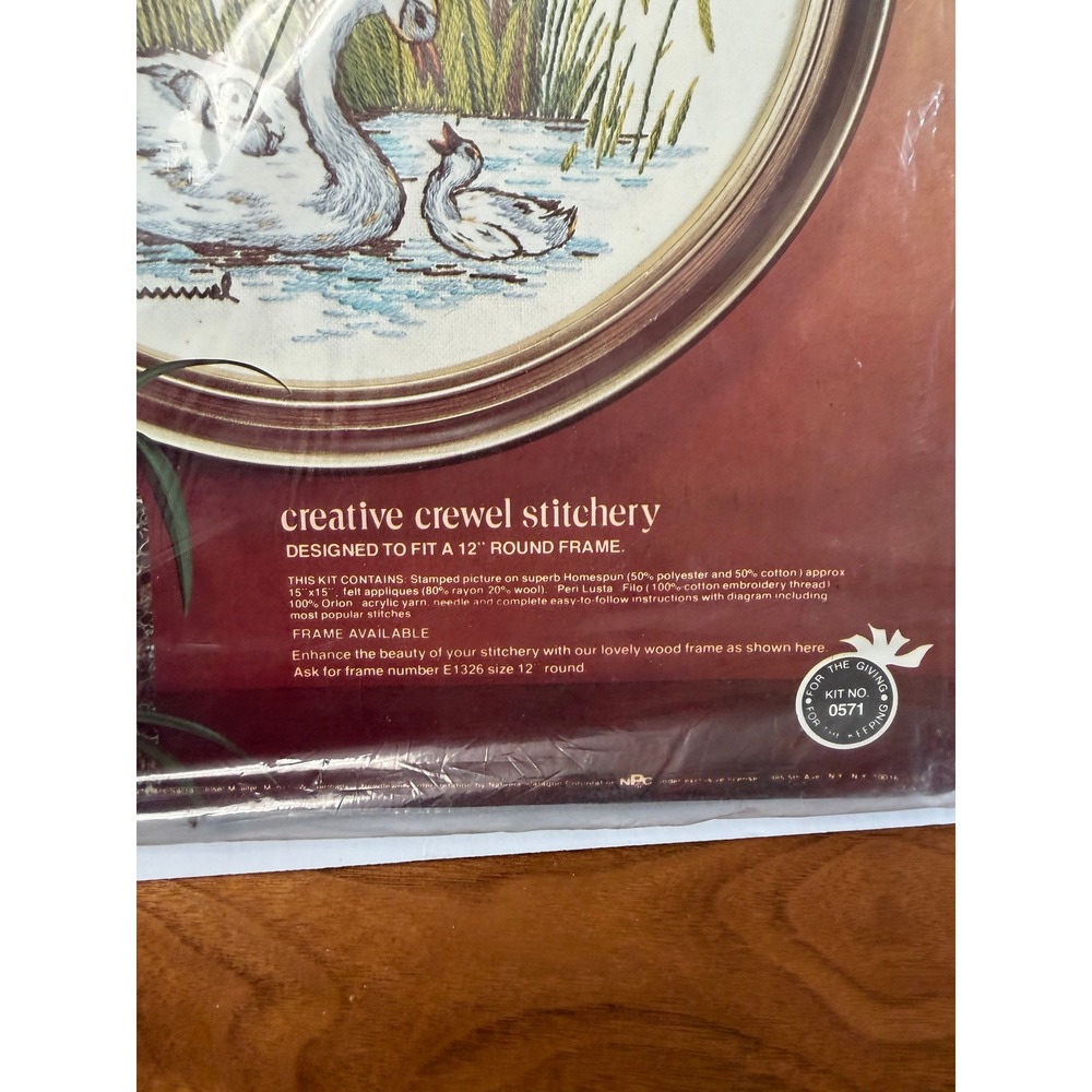 VTG Paragon Mother Swan Hummel Crewel Stitchery Kit 12in 0571 Hummel Art - Picture 4 of 7